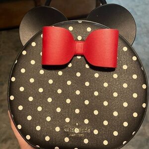 Kate Spade Black and Red Polka Dot Round Bag